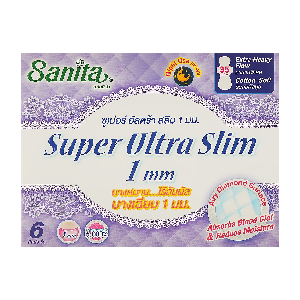 Гігієнічні прокладки Sanita Super Ultra Slim 35 см 6 шт. (8850461601535) - зображення 1