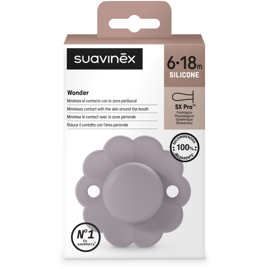 Пустушка Suavinex Wonder фізіологічна, 6-18 місяців, світло-фіолет (308391) - зображення 3