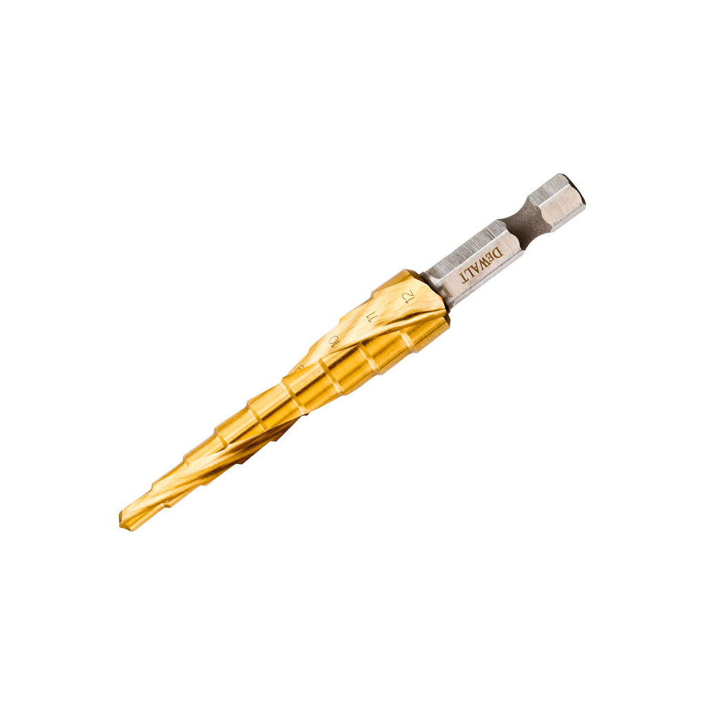 Свердло DeWALT по металу EXTREME IMPACT, ступінчасте, HSS-G, 4-12 мм, D хвостовика 6,35 мм (DT5026) - зображення 1