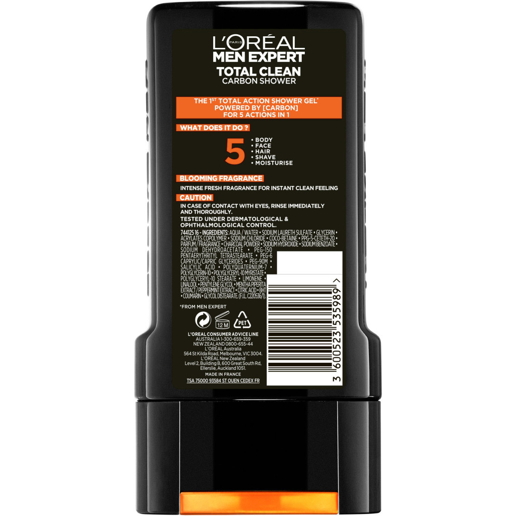 Гель для душу L'Oreal Paris Men Expert Total Clean 5 в 1 300 мл (3600523535989) - зображення 2