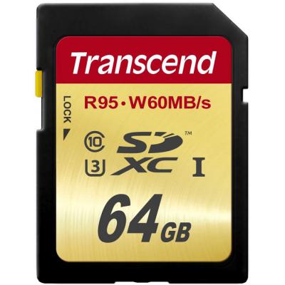 Карта пам'яті Transcend 64GB SDXC class 10 UHS-I U3 (TS64GSDU3) - зображення 1