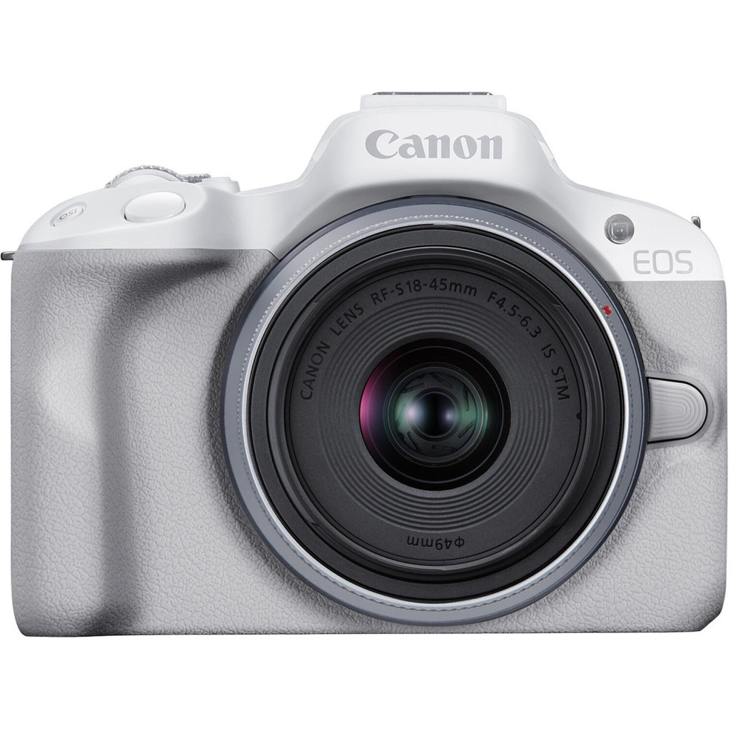 Цифровий фотоапарат Canon EOS R50 + RF-S 18-45 IS STM White (5812C030) - зображення 1