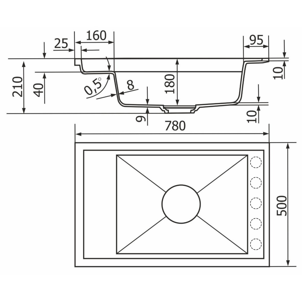 Мийка кухонна GRANADO Optimal Estella terra (+ змішувач Badalona LUX inox + дозатор Redondo inox + кошик+дошка) (ksg0203) - зображення 10