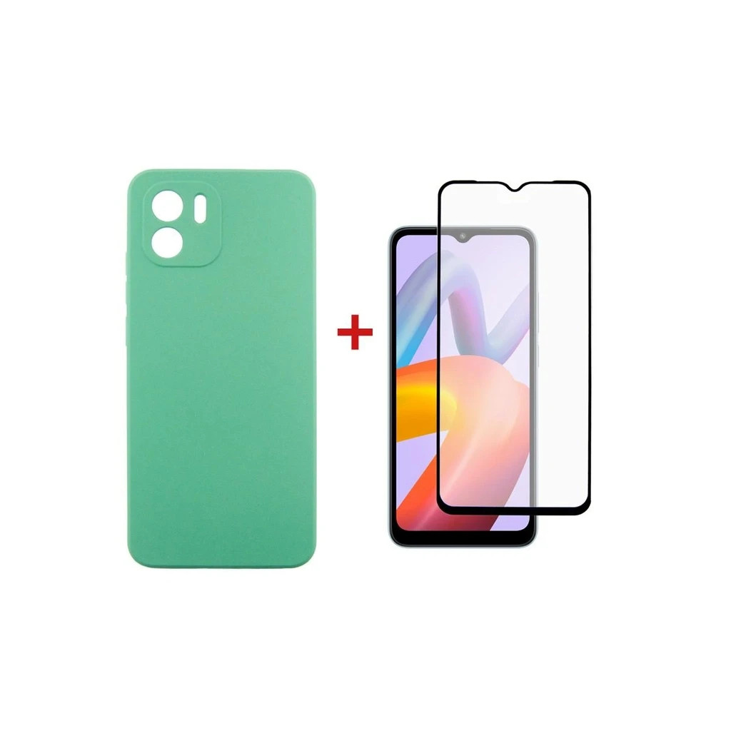 Чохол до мобільного телефона Dengos Xiaomi Redmi A2 Case + Glass (Mint) (DG-KM-82) - зображення 1