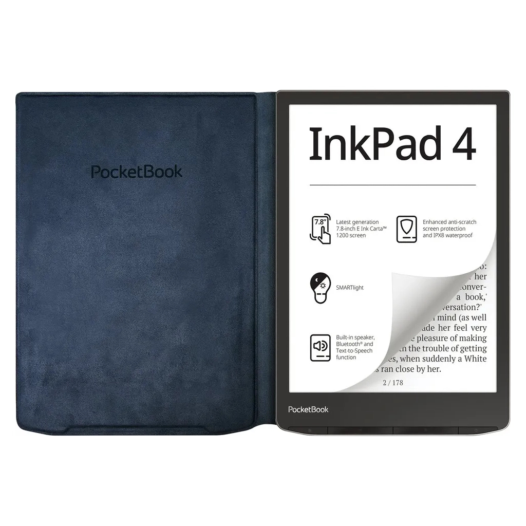 Чохол до електронної книги Pocketbook 743 Charge cover blue (N-QI-PU-743G-NB-WW) - зображення 4