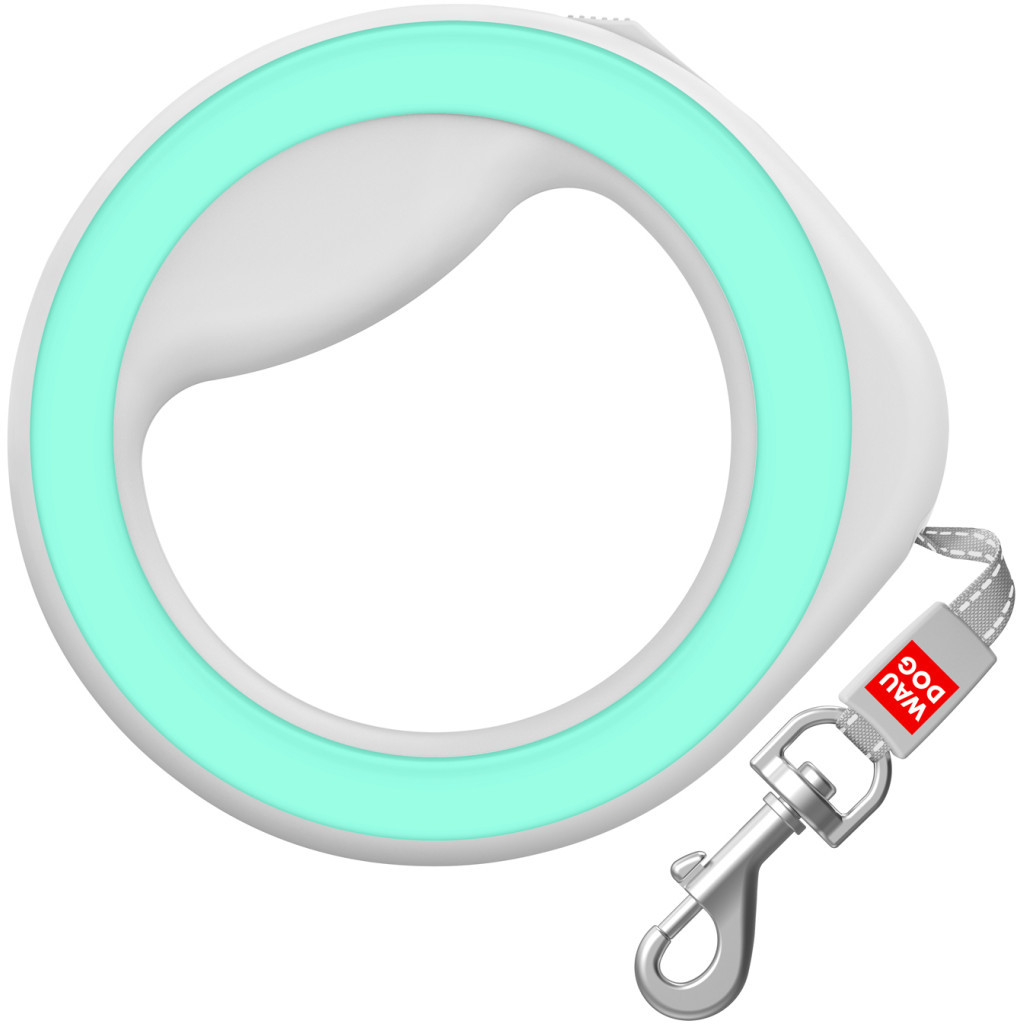 Повідець для собак WAUDOG R-leash світловідбиваюча стрічка XS-M до 40 кг 2.9 м салатовий (81275) - зображення 1