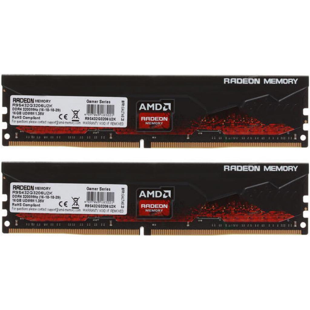 Модуль пам'яті для комп'ютера DDR4 32GB (2x16GB) 3200 MHz Radeon R9 AMD (R9S432G3206U2K) - зображення 1