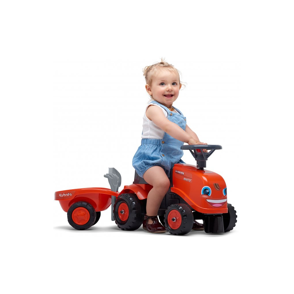 Чудомобіль Falk Kubota трактор з причепом Жовтогарячий (260C) - зображення 2