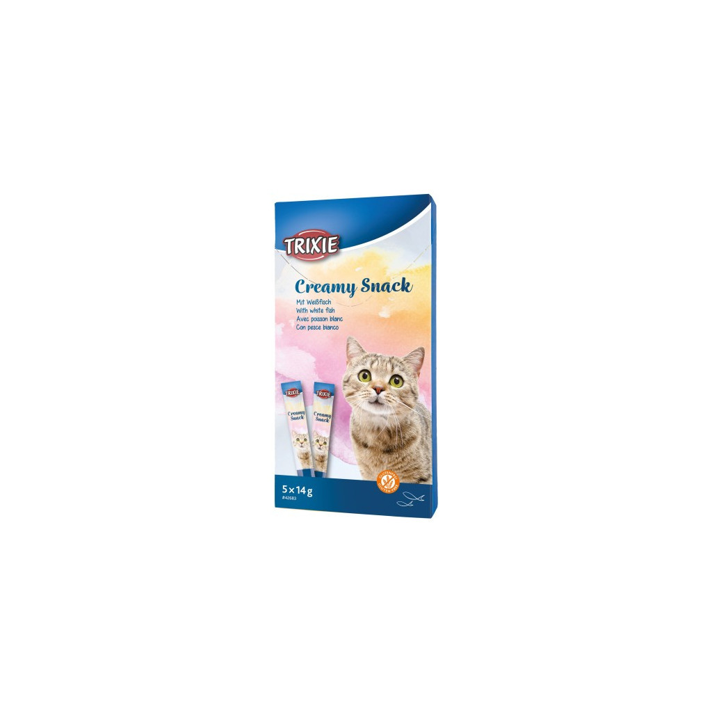 Ласощі для котів Trixie Creamy Snacks риба 14 г (4011905426839) - зображення 1