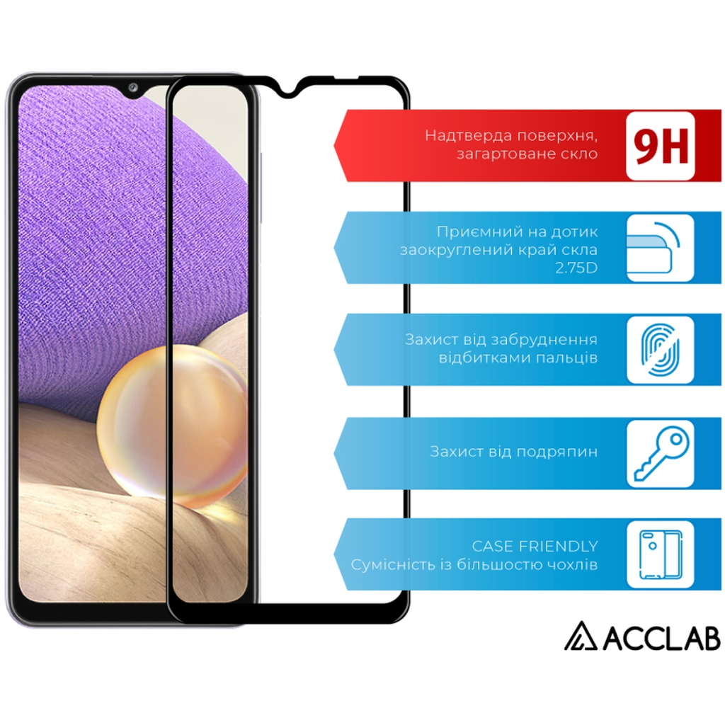 Скло захисне ACCLAB Full Glue Samsung A32 Black (1283126510533) - зображення 3