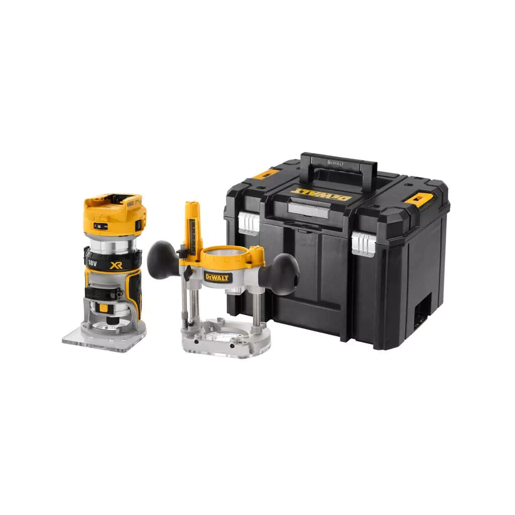 Фрезер DeWALT 18В XR Li-lon, безщітковий, 16000-25500об/хв, цанга 6-8мм, TSTAK (без АКБ та ЗП) (DCW604NT) - зображення 1