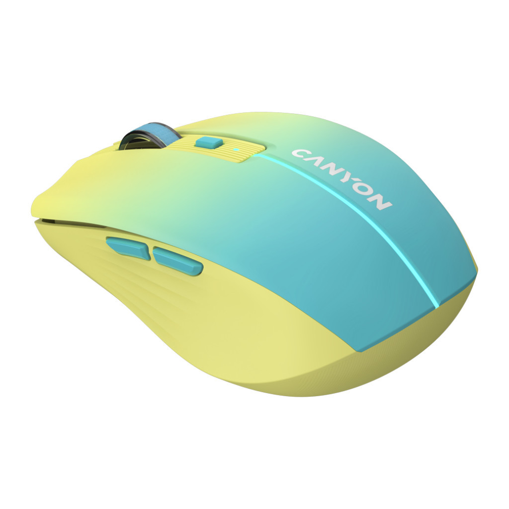 Мишка Canyon MW-44 LED Rechargeable Wireless/Bluetooth Yellow Blue (CNS-CMSW44UA) - зображення 1