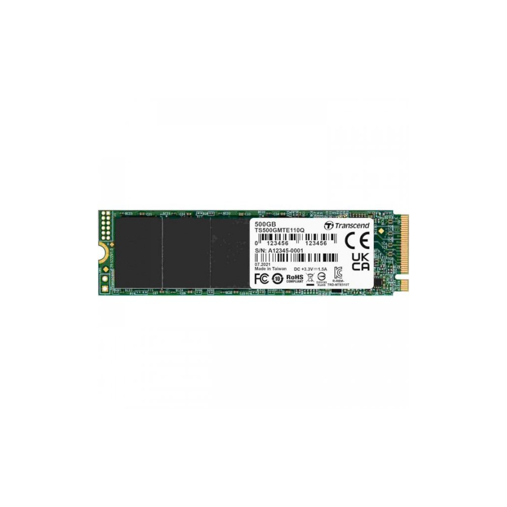Накопичувач SSD M.2 2280 500GB Transcend (TS500GMTE110Q) - зображення 1