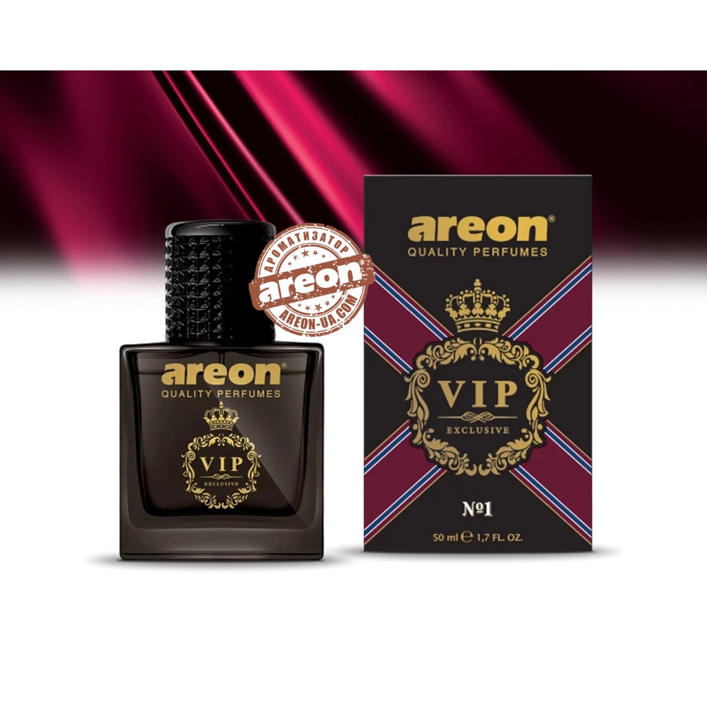 Ароматизатор для автомобіля Areon VIP 1 скло 50 мл Чорний дизайн (85016) - зображення 2