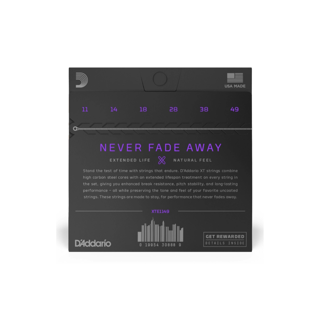 Струни для гітари D'Addario XT ELectric Nickel Plated Steel Medium (11-49) (XTE1149) - зображення 3