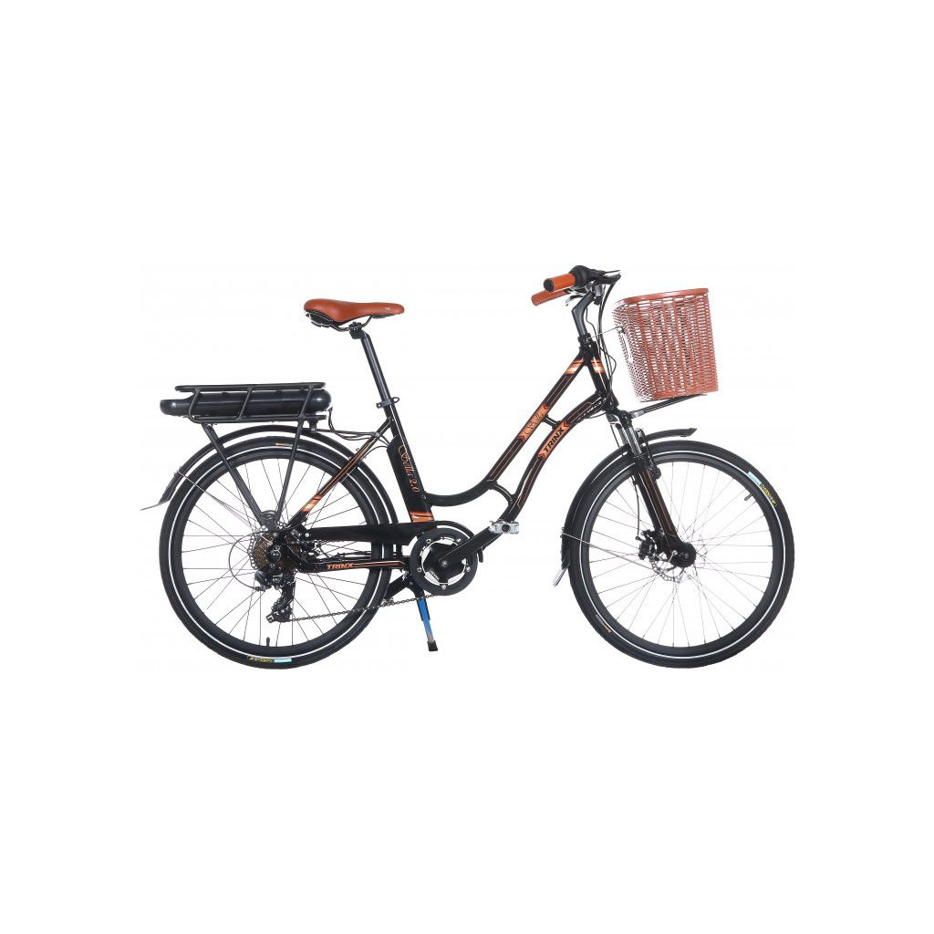 Електровелосипед Trinx E-Bike Sella 2.0 24" рама-17" Black-Brown-Yellow (Sella2_17.B) - зображення 2