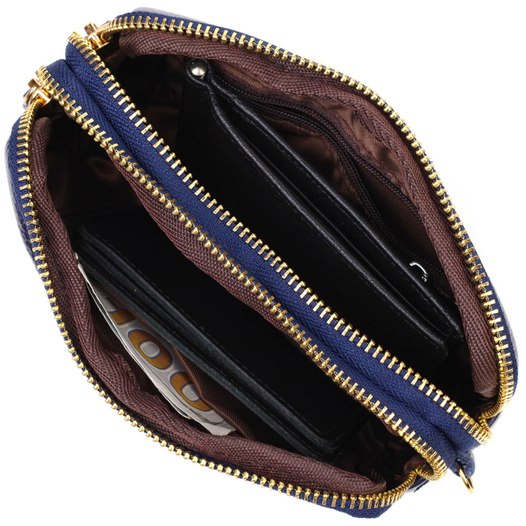 Сумка Vintage На два відділення з натуральної шкіри Синя (22089) - зображення 7