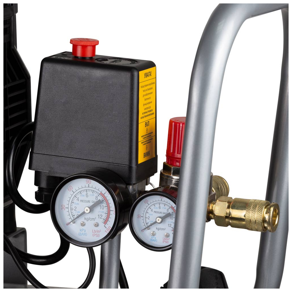 Компресор Sigma двоциліндровий безмасляний 1.5кВт 209л/хв 8бар 30л (7042541) - зображення 9