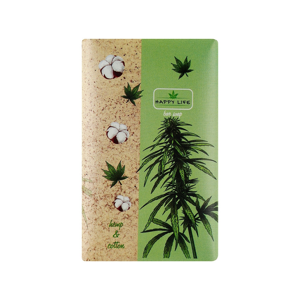 Тверде мило Happy Life Коноплі і бавовна 180 г (4823107604089) - изображение 1