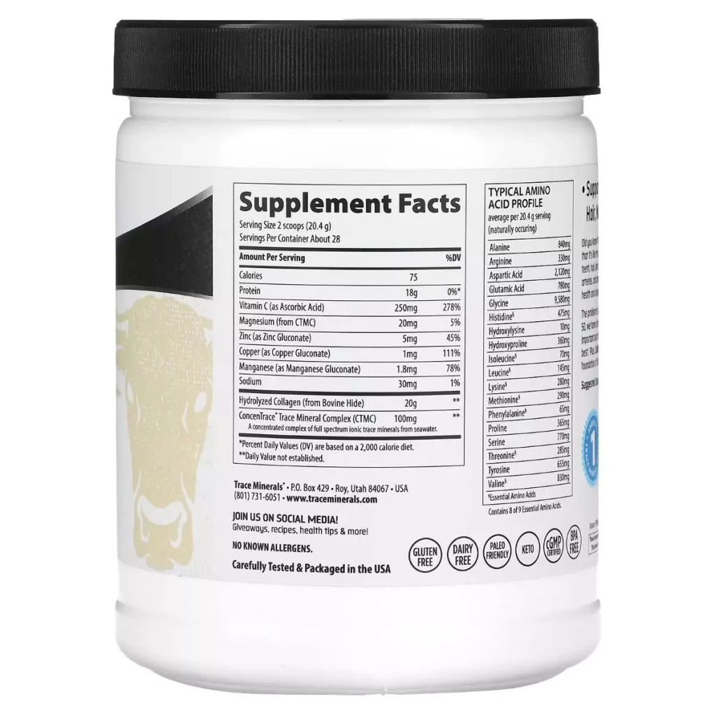 Амінокислота Trace Minerals Колагенові пептиди, Grass-Fed Collagen Peptides, 571 гр (TMR-00809) - зображення 2