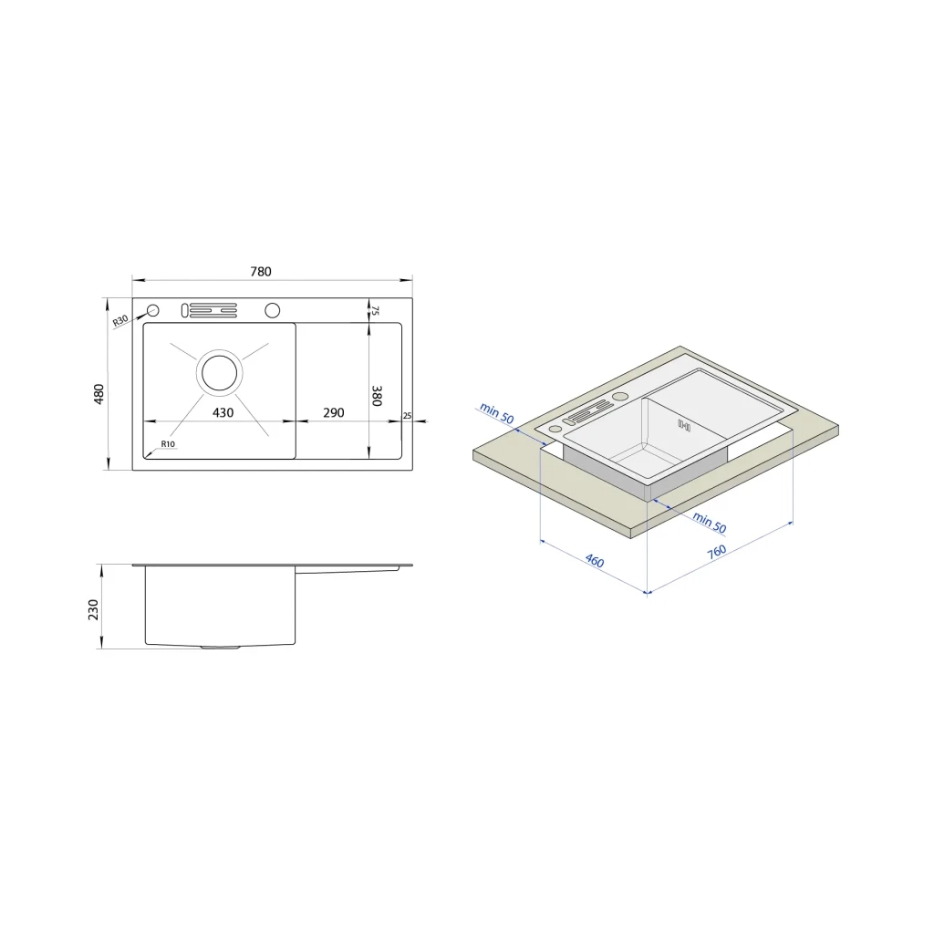 Мийка кухонна Nett NB-7848(L) (0406251) - зображення 5