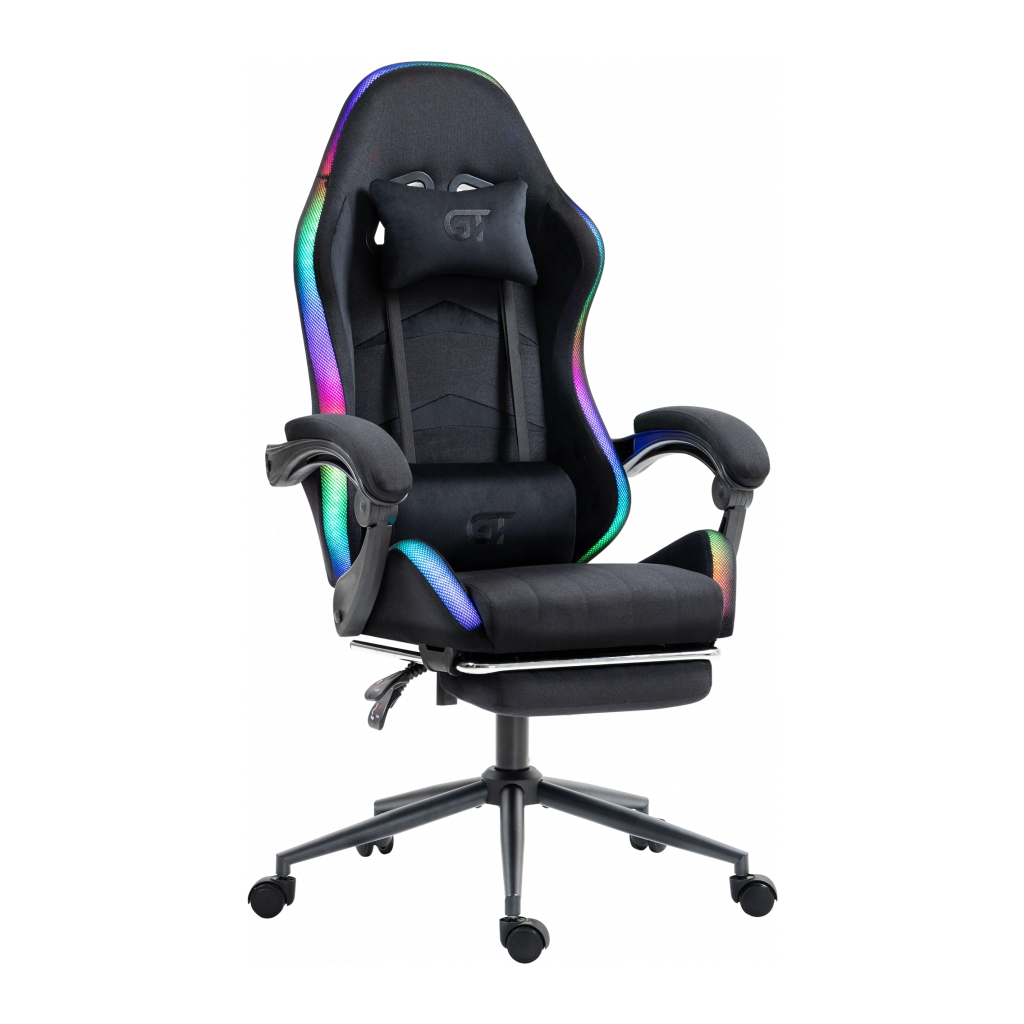 Крісло ігрове GT Racer X-2325 Fabric Black LED (X-2325 Fabric Black L) - зображення 1