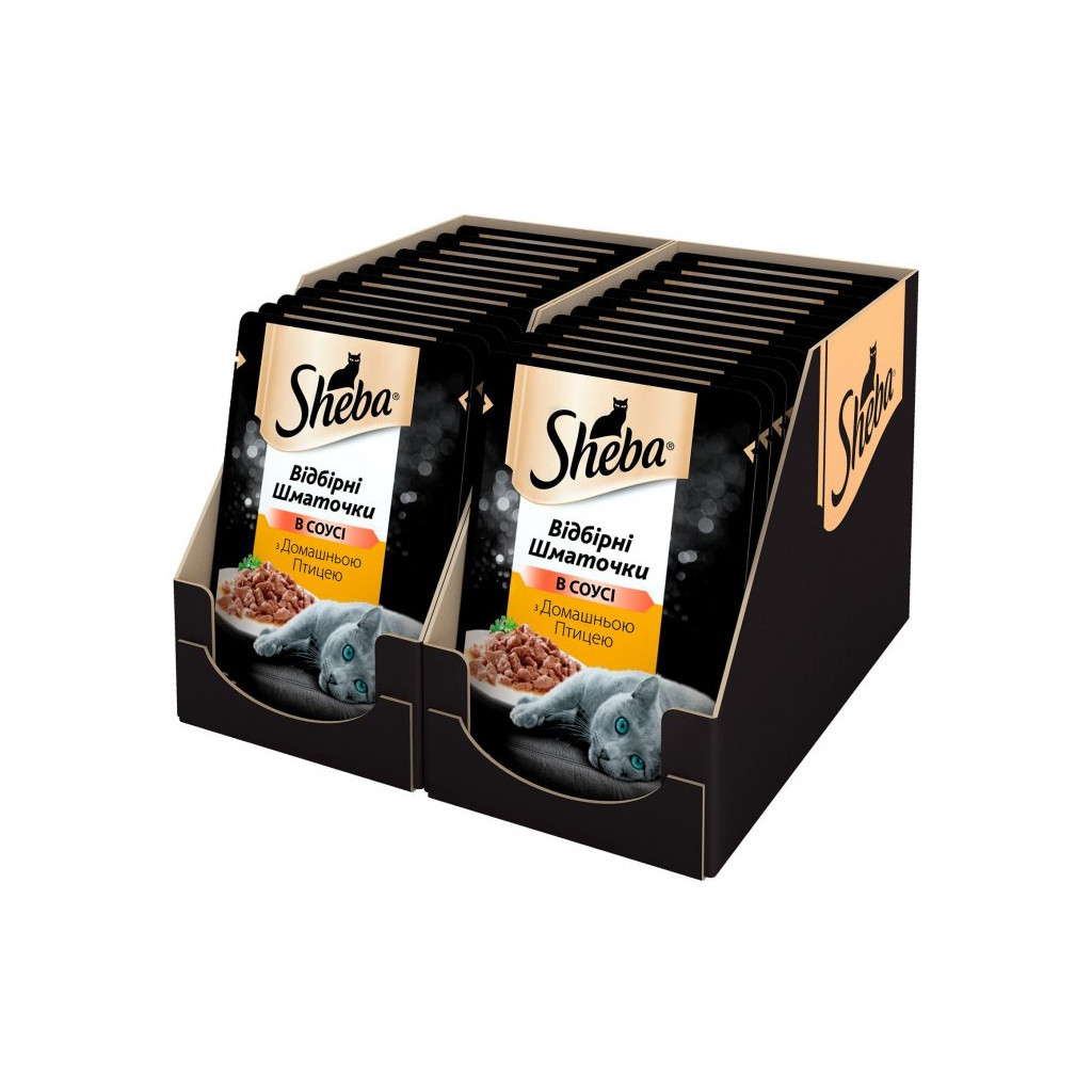 Вологий корм для кішок Sheba cig POU з домашньою птицею в соусі 85 г (4770608257293) - зображення 3