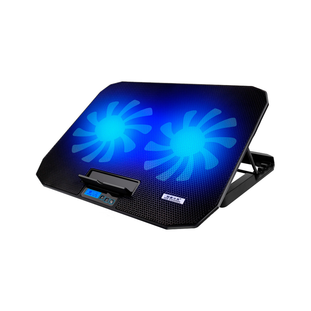 Підставка до ноутбука IceCoorel 10-18", 2*125mm 1400 RPM, 2*USB, 360x260x32 mm, Black (N106) - зображення 1