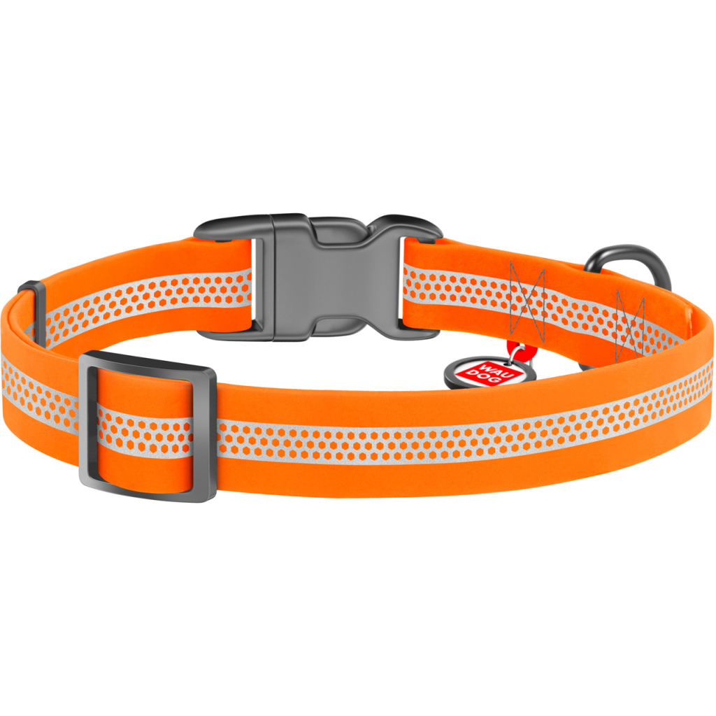 Нашийник для тварин WAUDOG Waterproof пластикова пряжка XL Ш 25 мм Д 38-58 см помаранчевий (26134) - зображення 2