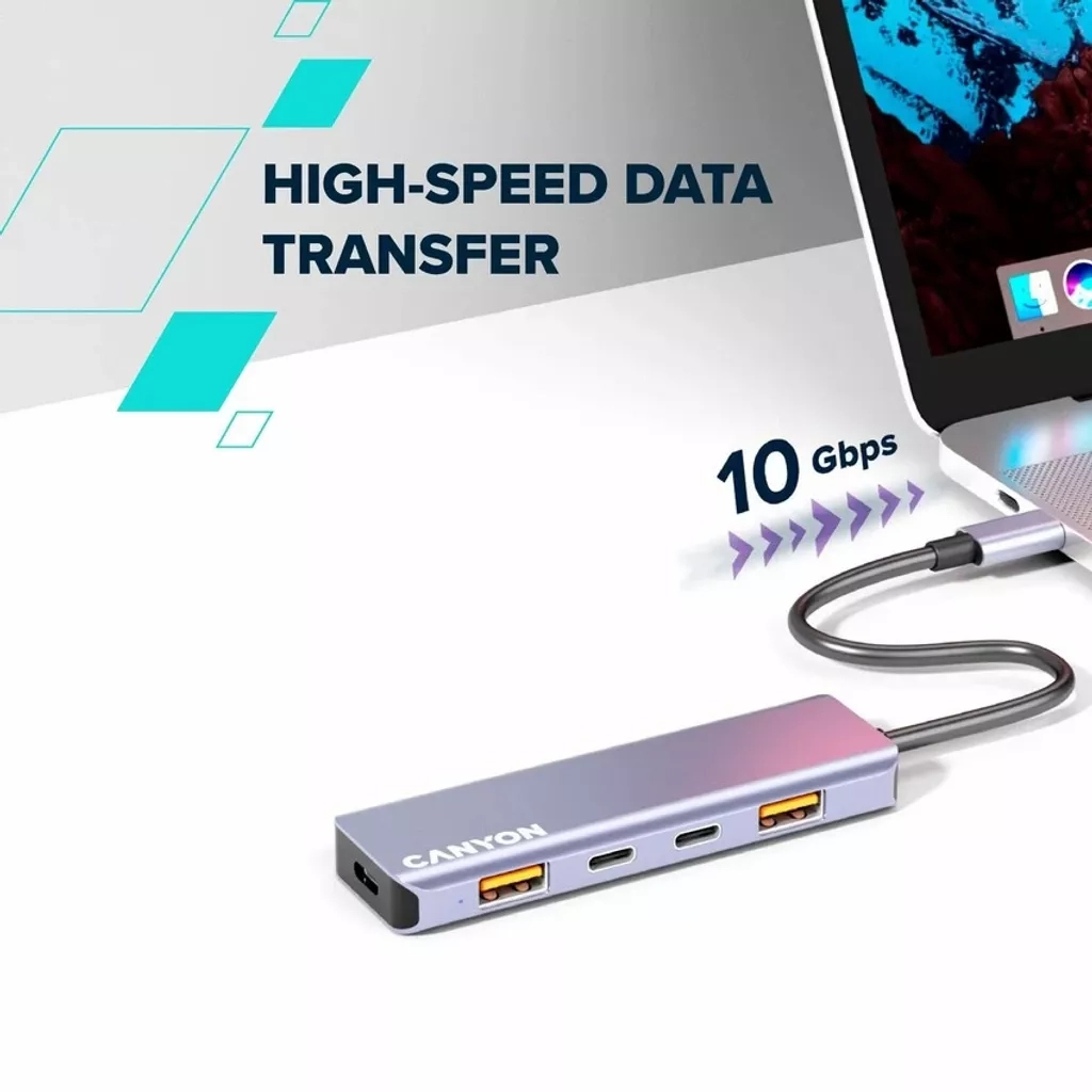 Концентратор Canyon hub DS-18 5in1 USB-C Grey (CNS-TDS18) - изображение 6
