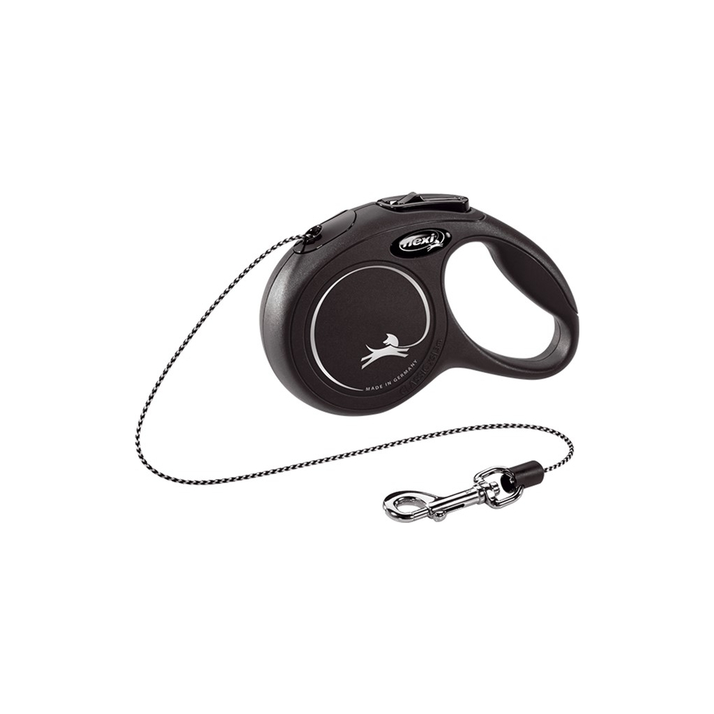 Повідець для собак Flexi New Classic XS трос 3 м (чорний) (4000498022429) - зображення 1