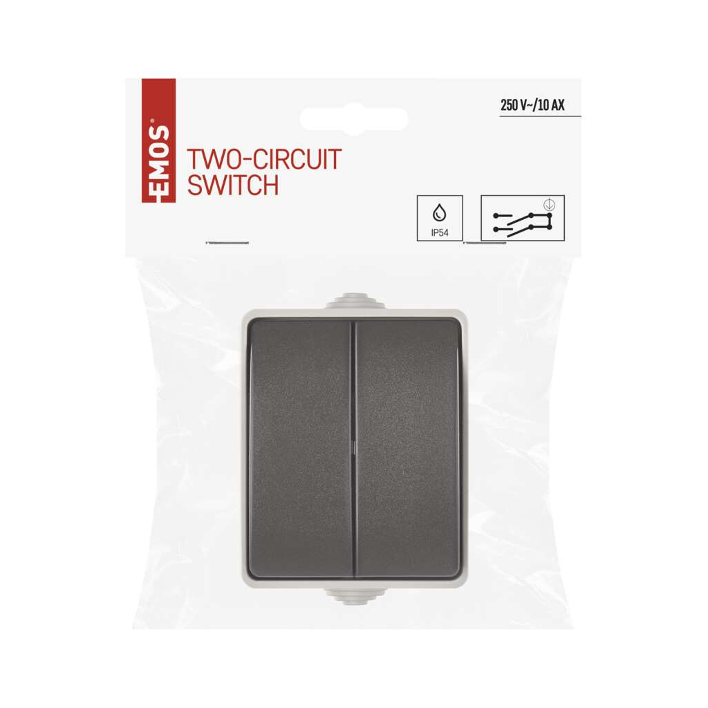 Вимикач EMOS C.5 IP54 подвійний (A1398.1) - изображение 5