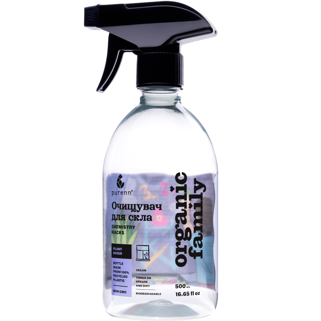 Засіб для миття скла Purenn Organic Family Chemistry Hacks 500 мл (4751024880180) - зображення 1