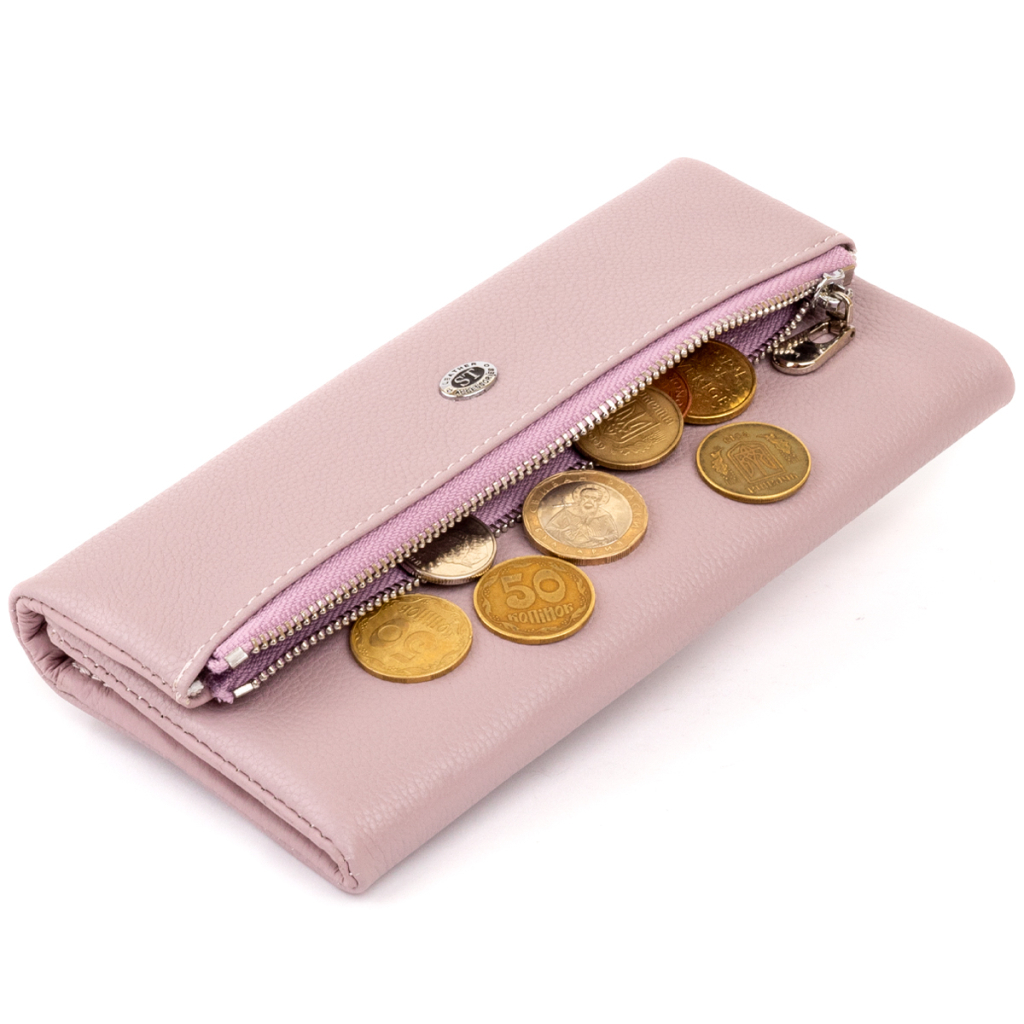 Гаманець ST Leather З кишенею для мобільного Шкіряний Ліловий (19269) - зображення 3