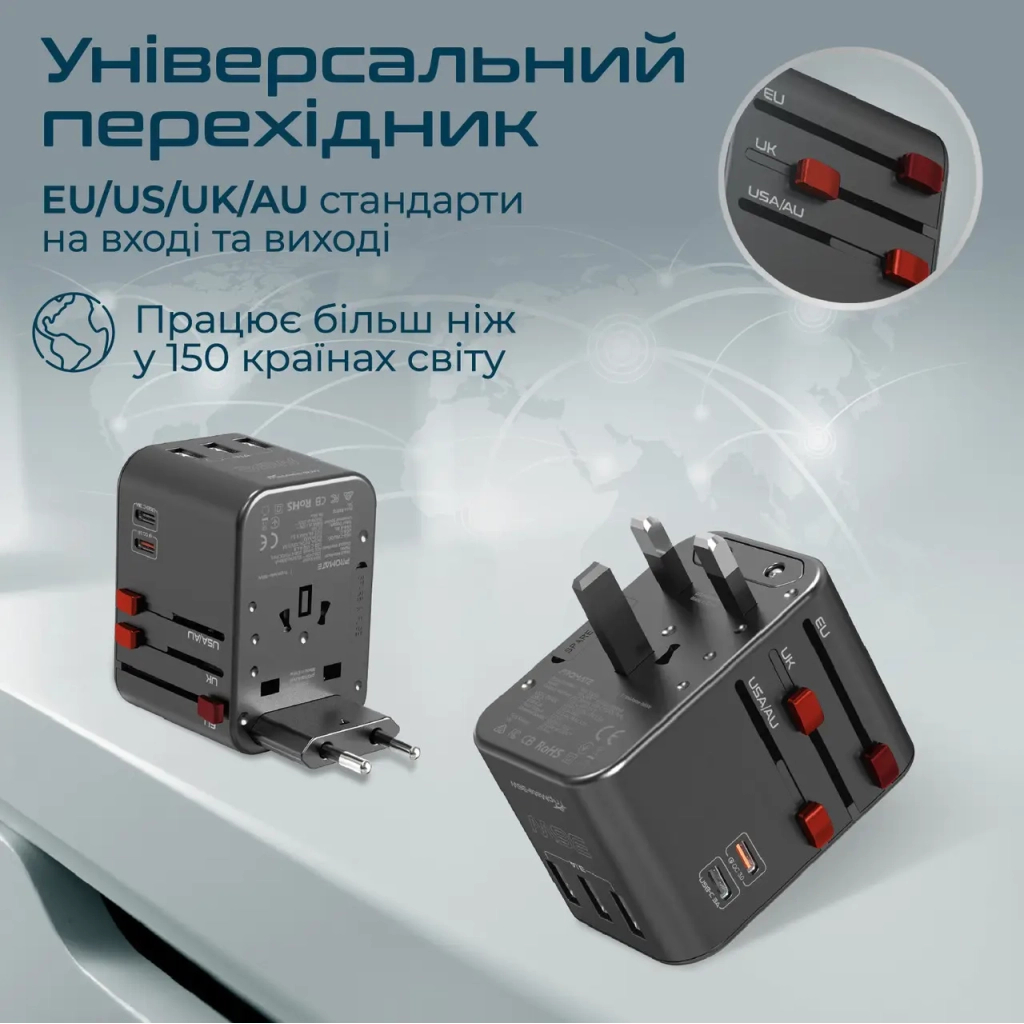 Зарядний пристрій Promate tripmate-36w.black - зображення 3