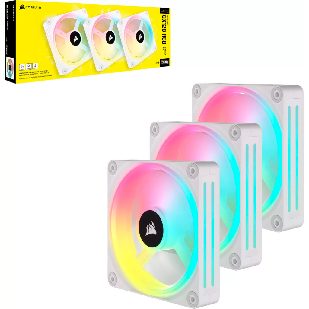 Кулер до корпусу Corsair iCUE Link QX120 RGB PWM PC Fans Starter Kit with iCUE Link System Hub W (CO-9051006-WW) - зображення 11