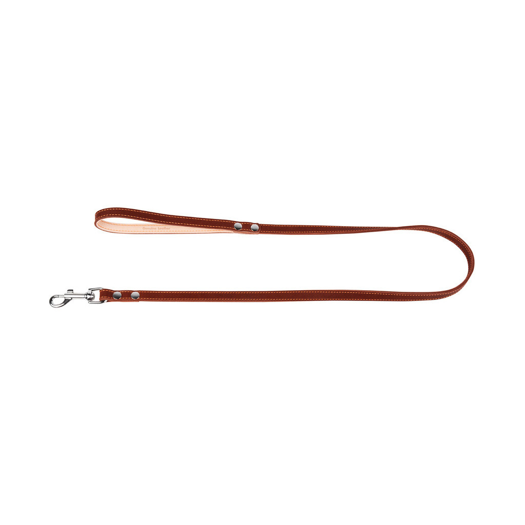 Повідець для собак Collar подвійний з прошивкою Ш 25 мм Д 122 см коричневий (04826) - зображення 2