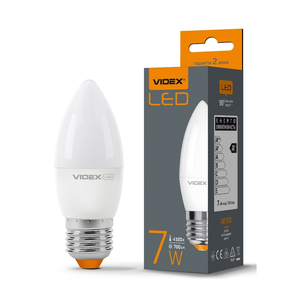 Лампочка Videx LED C37e 7W E27 4100K (VL-C37e-07274) - изображение 3