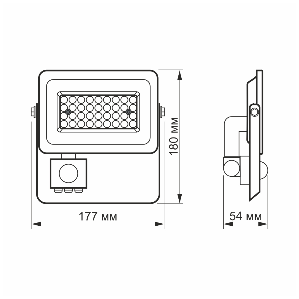 Прожектор Videx LED 30W 5000K з датчиком руху (VL-F2e305W-S) - зображення 6