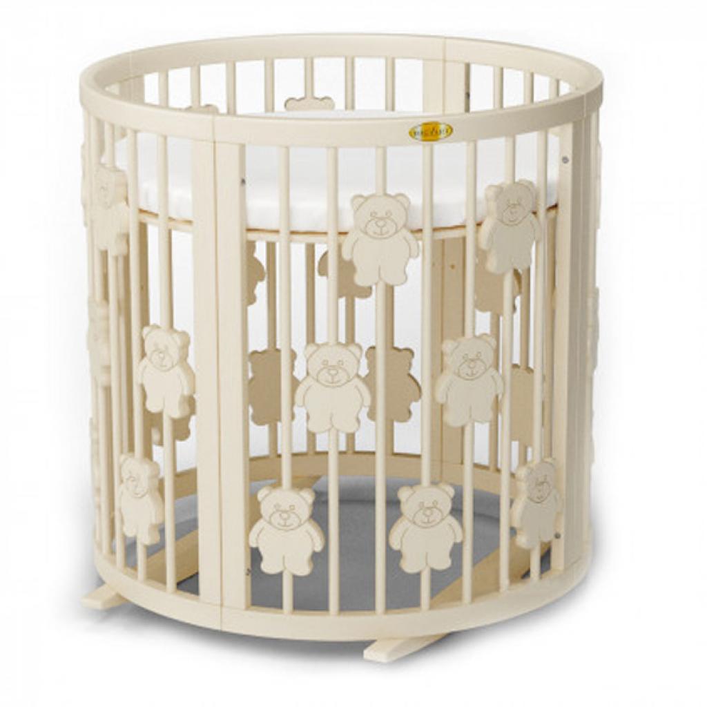 Ліжечко Ingvart SMART BED ROUND з ведмедиками сл. кістка (1361015) - зображення 3