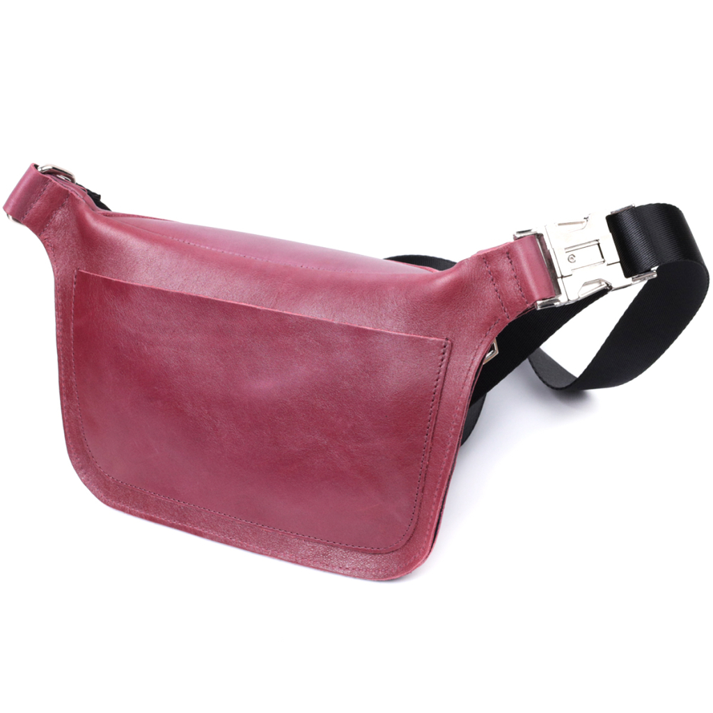 Сумка Grande Pelle Бананка з натуральної шкіри Рожева (22815) - зображення 2