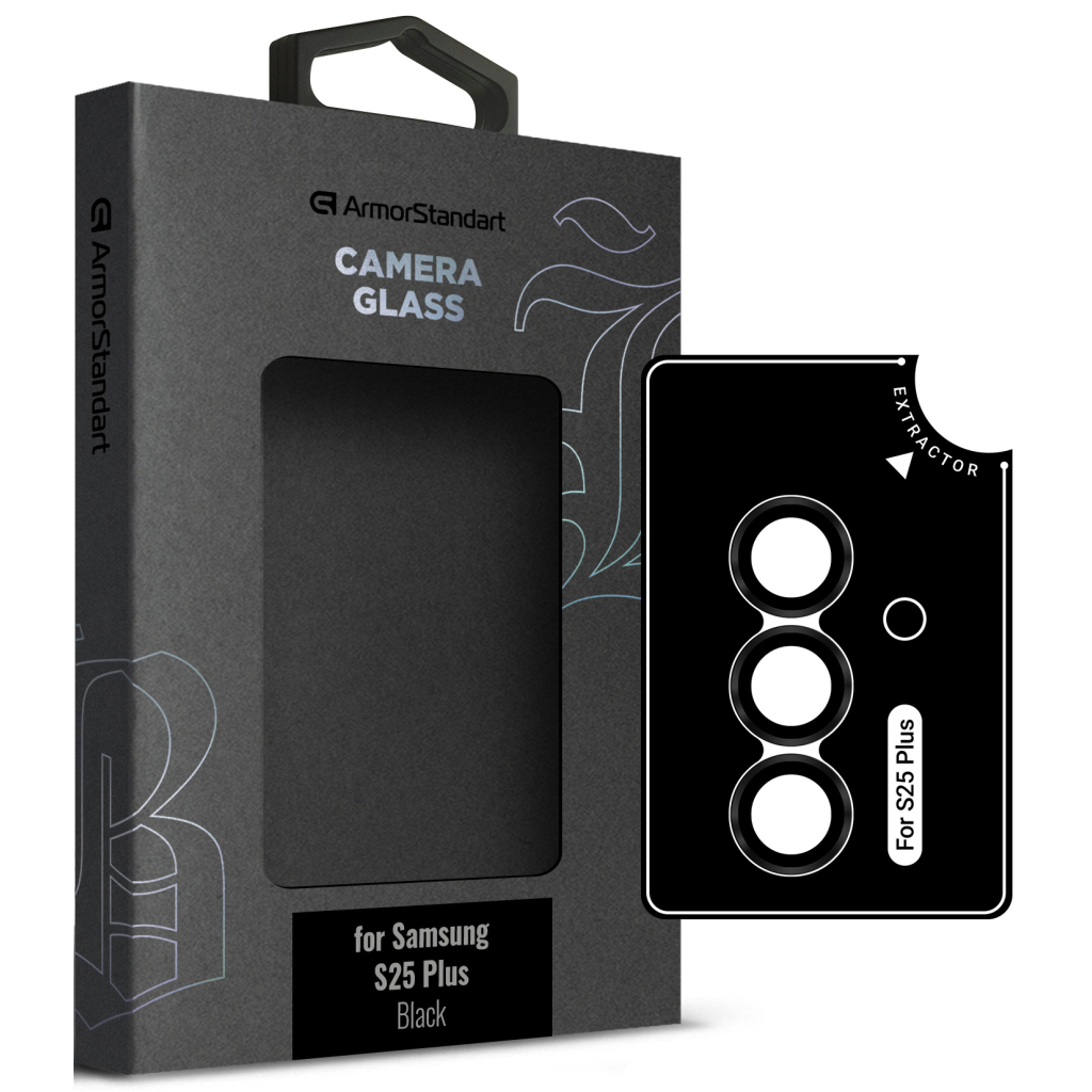 Скло захисне Armorstandart Camera Supreme BI Samsung S25 Plus Black (ARM83220) - зображення 1