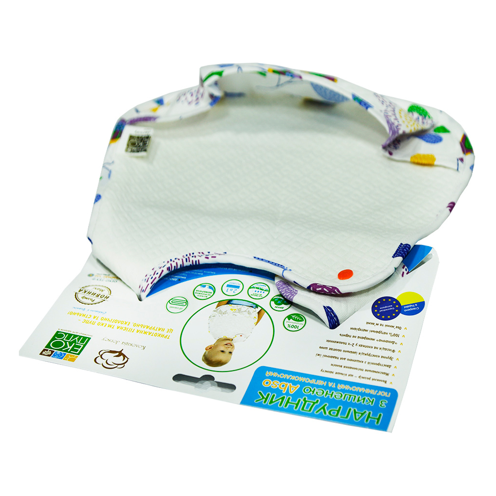 Слинявчик Еко Пупс Jersey Abso непромокаючий з кишенею 26х31 (меланж Квіти) (WBJA014) - изображение 2