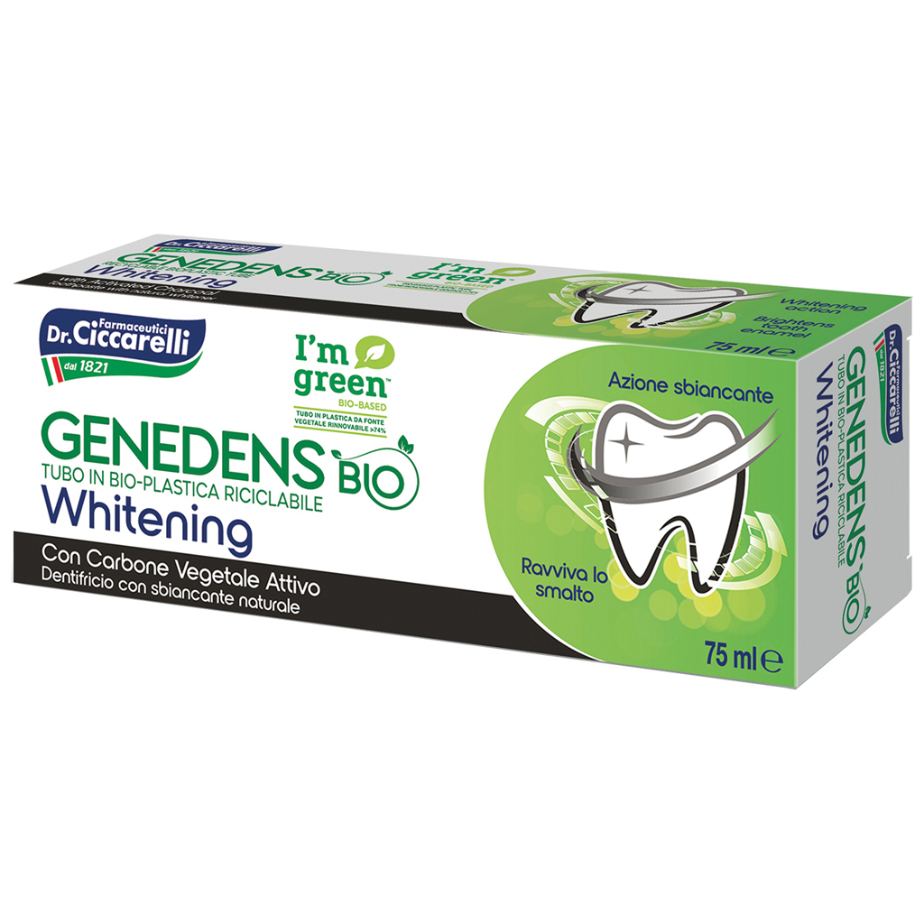Зубна паста Dr. Ciccarelli Genedens Bio Whitening Toothpaste With Natural Carbon Відбілювальна 75 мл (8002140021305) - зображення 1