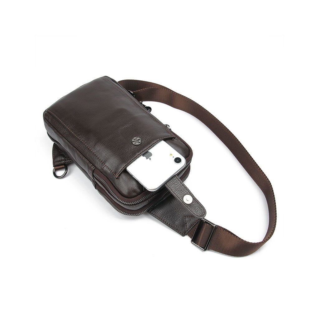 Сумка Vintage Шкіряна через плече Коричнева (14983) - зображення 4