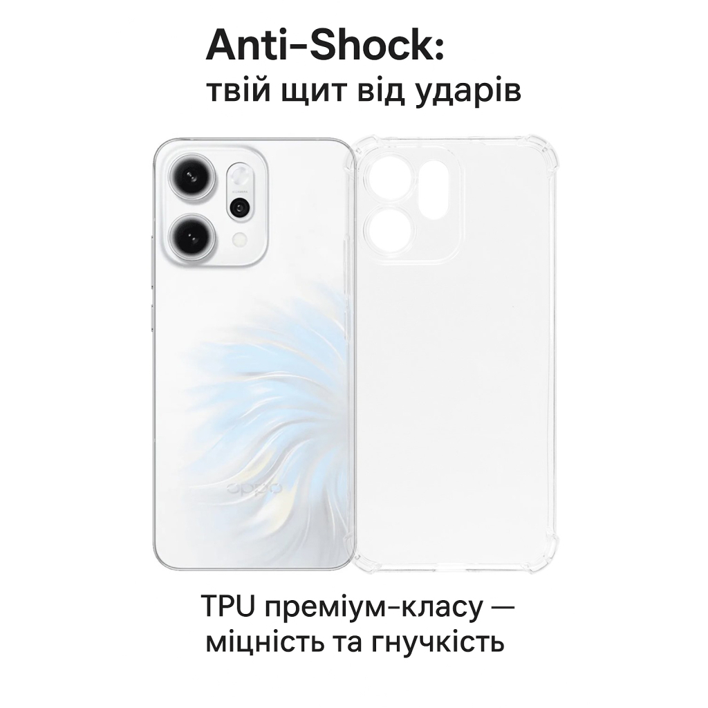 Чохол до мобільного телефона BeCover Anti-Shock Oppo Reno14 / 14FS 5G Clear (713816) - зображення 2