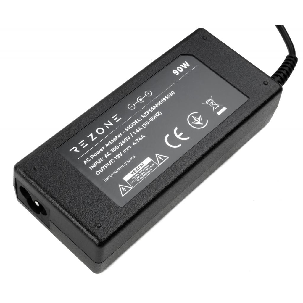 Блок живлення до ноутбуку Rezone Samsung 90W 19V 4.74А 5.5*3.0 (RZPSSM90195530) - зображення 3