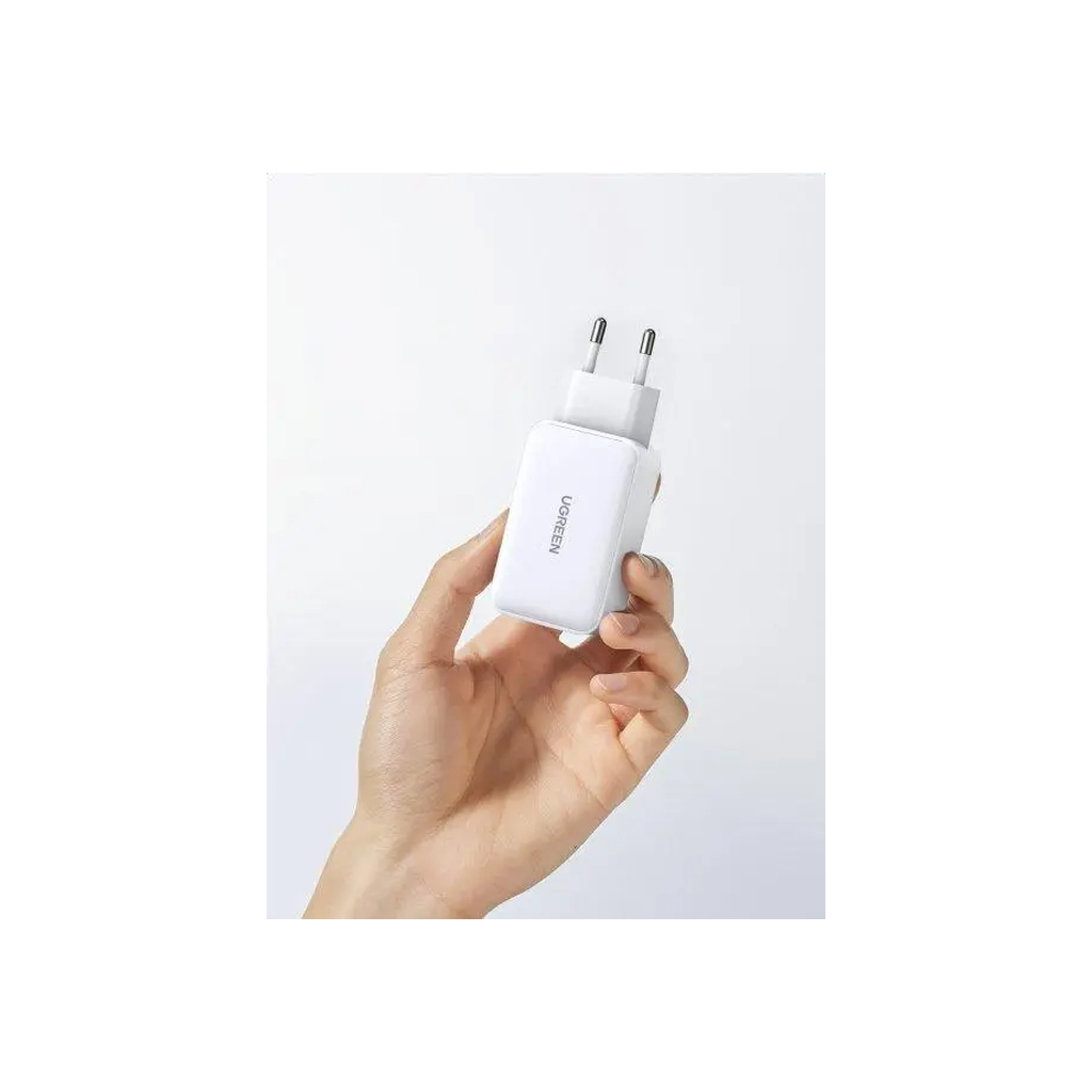 Зарядний пристрій Ugreen 1xUSB + 2xUSB-C 65W GaN CD244 white (15334) - зображення 7