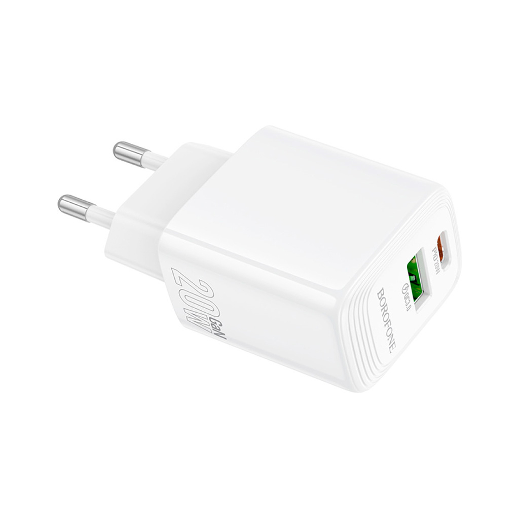 Зарядний пристрій BOROFONE BN27 Fuente 1xUSB-C PD20W + 1xUSB QC3.0 White (6941991120268) - зображення 6