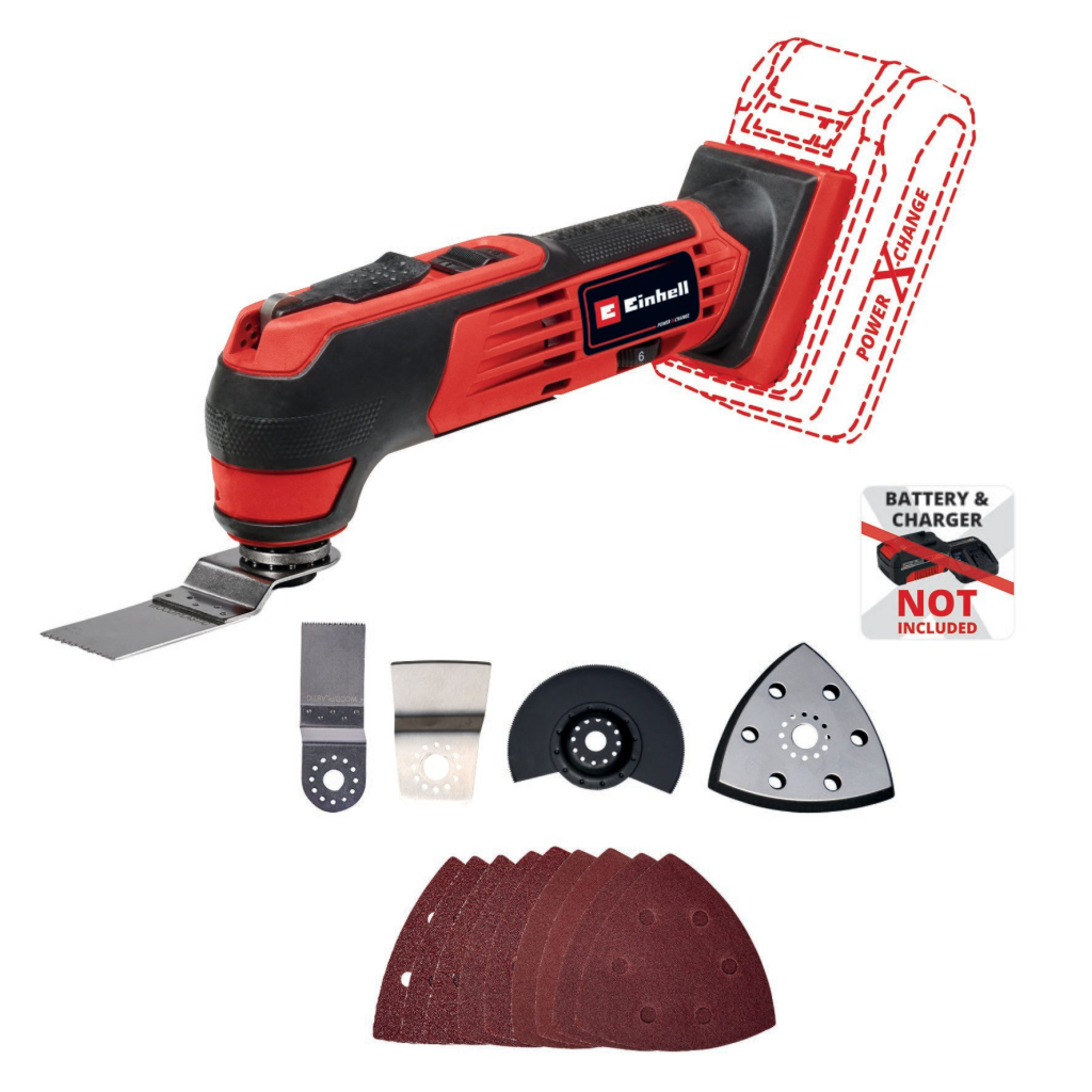 Реноватор Einhell TE-MG 18/1 Li - Solo PXC 18V, набір насадок (без АКБ та ЗП) (4465195) - изображение 1